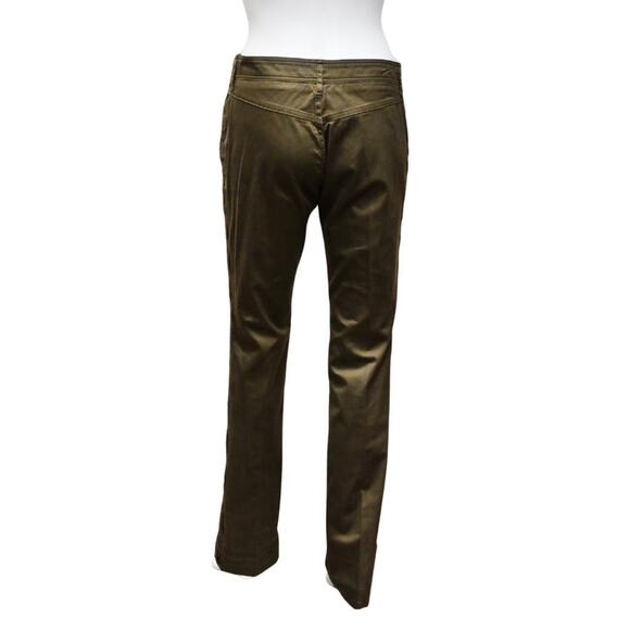 Gucci Straight Leg Pants Olive Green Size 4 Womens Cotton - Picture 3 of 3
